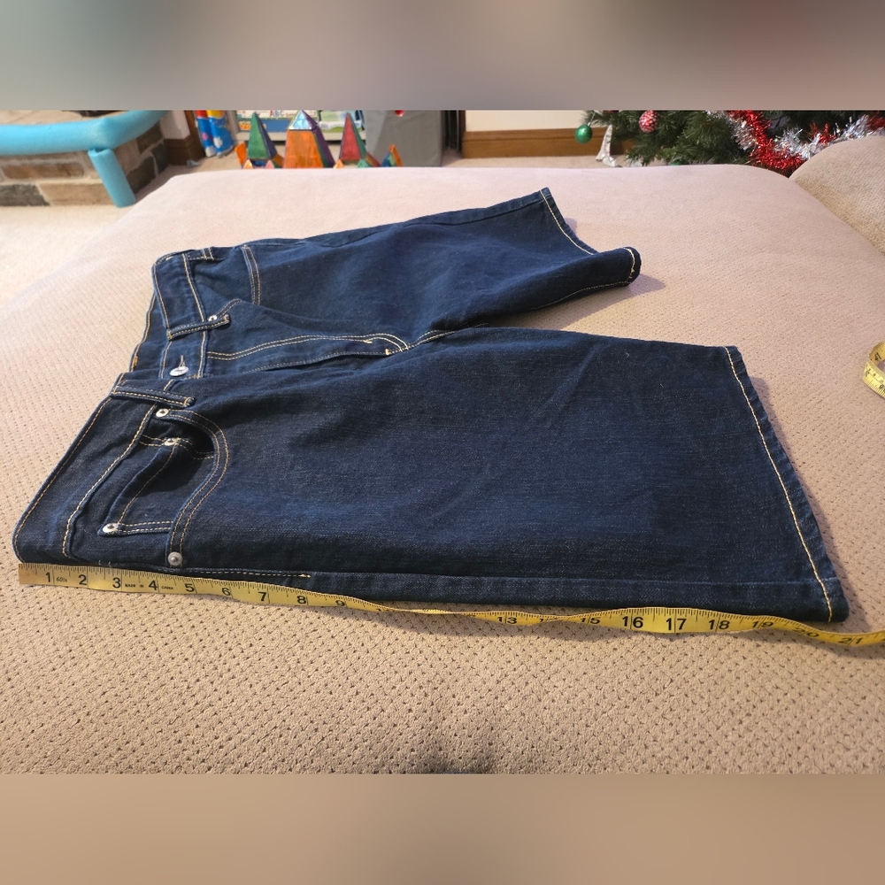 Levi's 505 men's W36 jean shorts dark wash Levi Strauss Preowned jean shorts. - Picture 9 of 11